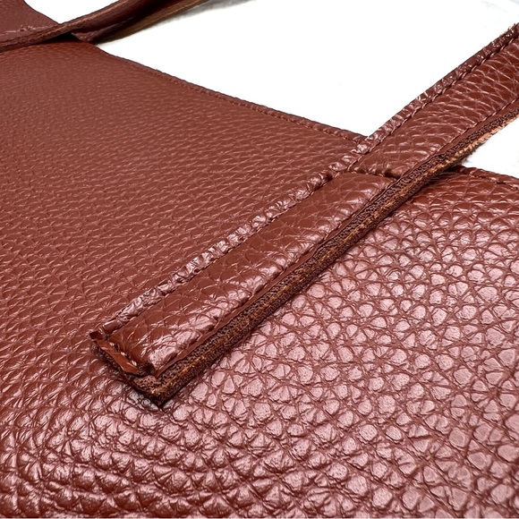 ❌SOLD❌ Vince Camuto Vegan Pebbled Faux Leather Tote Laptop Bag Brown Black - Picture 4 of 17